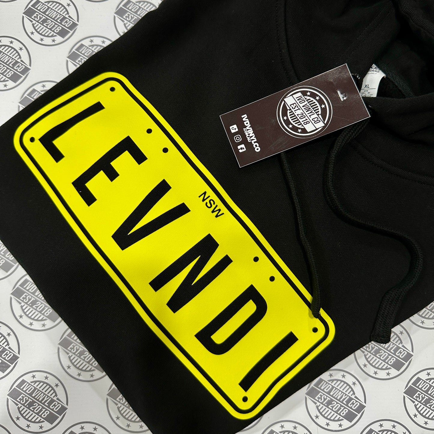 Custom Licence Plate Black Hoodie