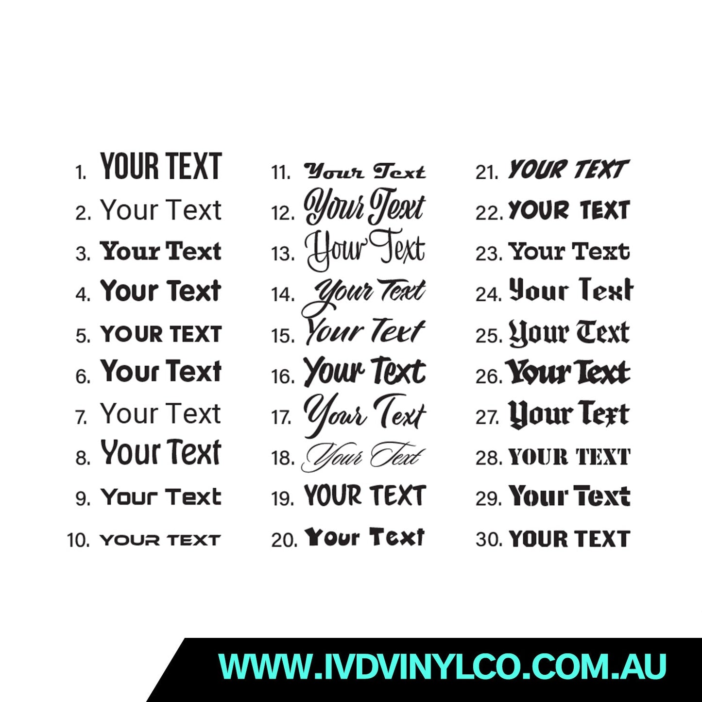 Custom Text Decal (20cm)