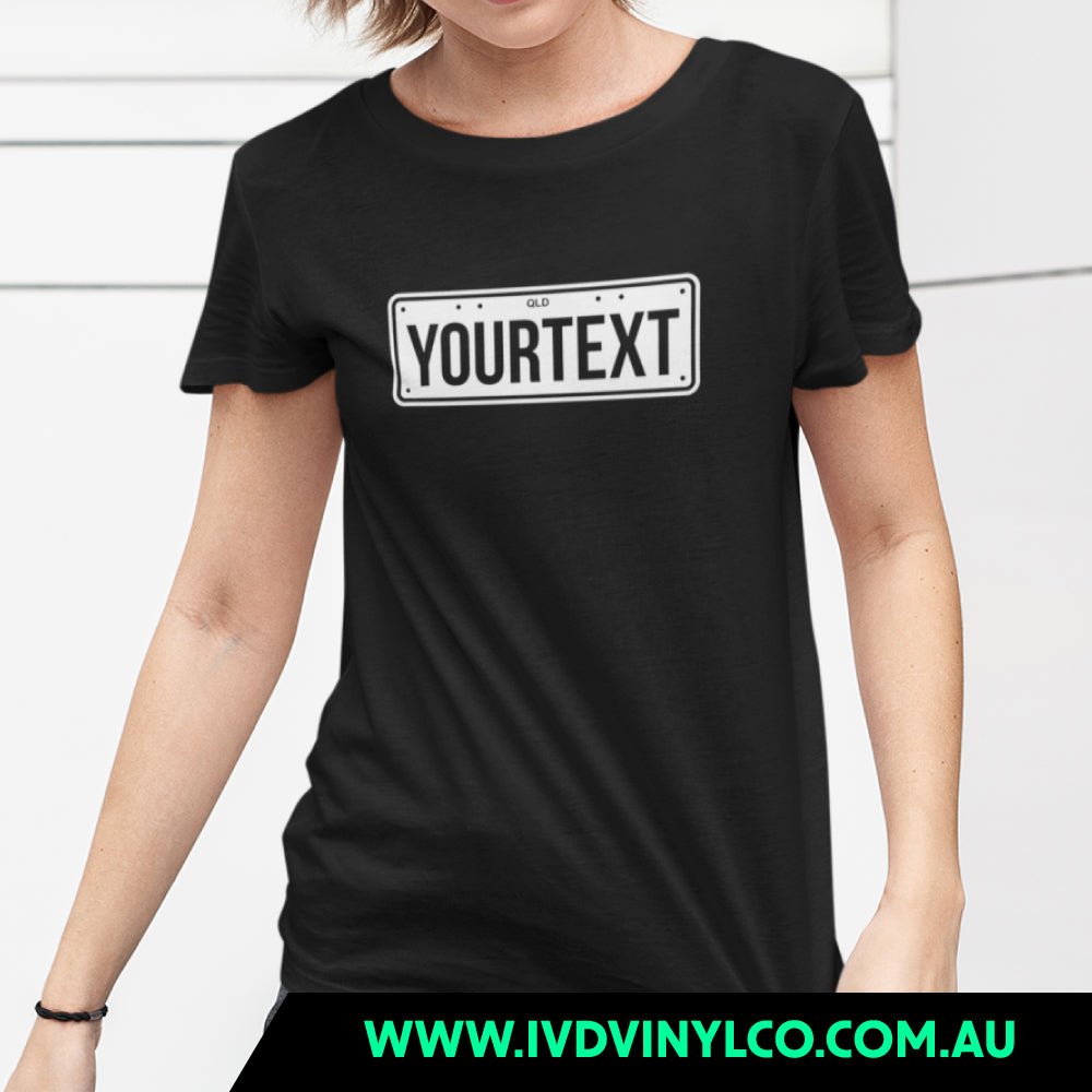 Custom Licence Plate Black T-Shirt