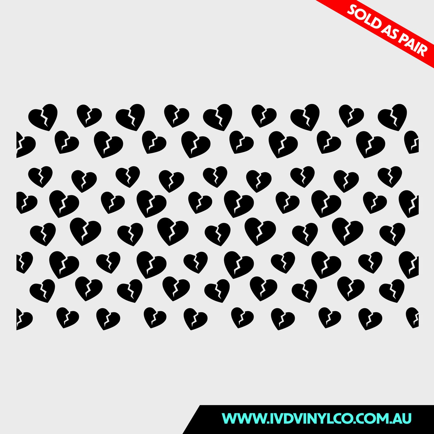 Broken Hearts Pattern Quarter Window
