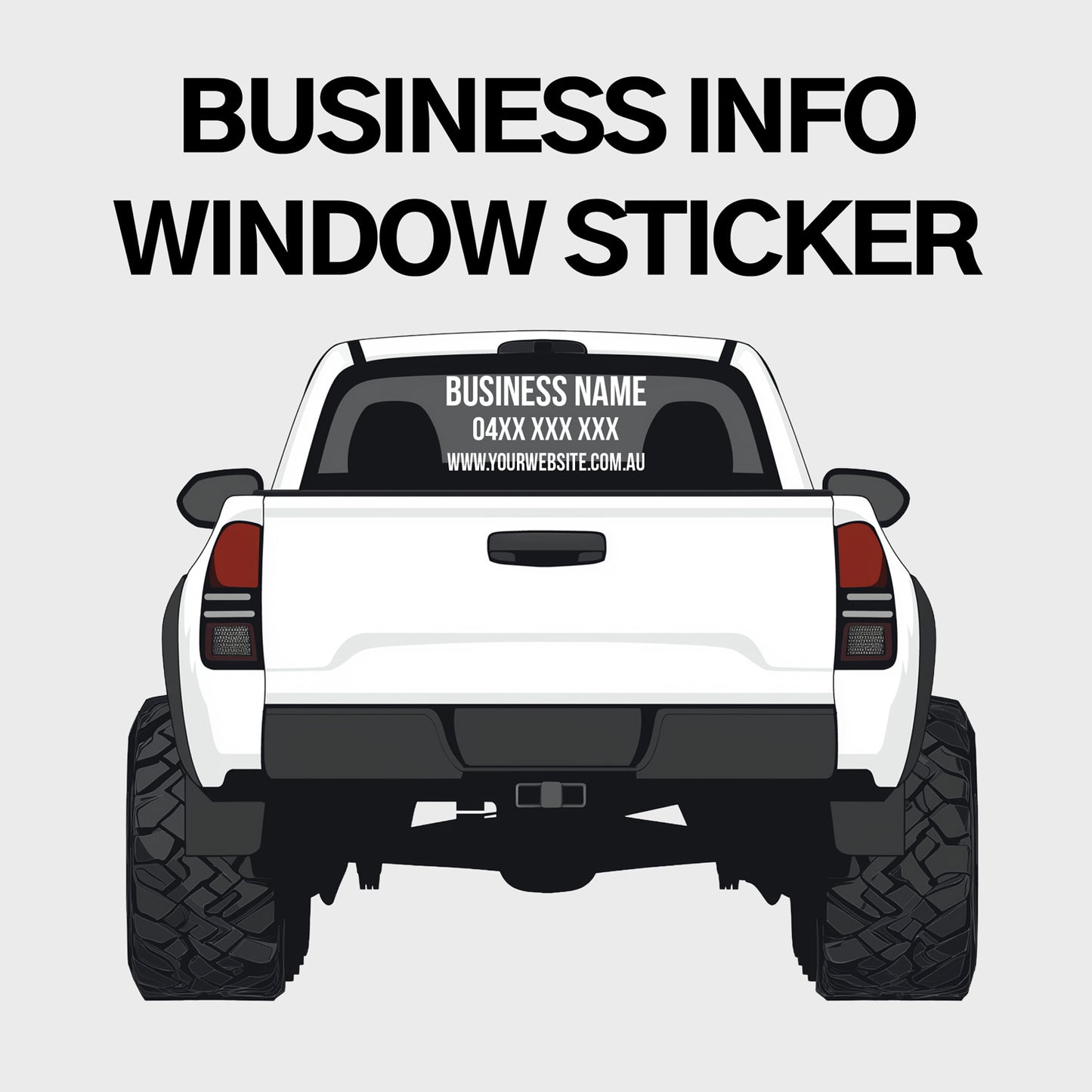 Custom Business Info Window Sticker