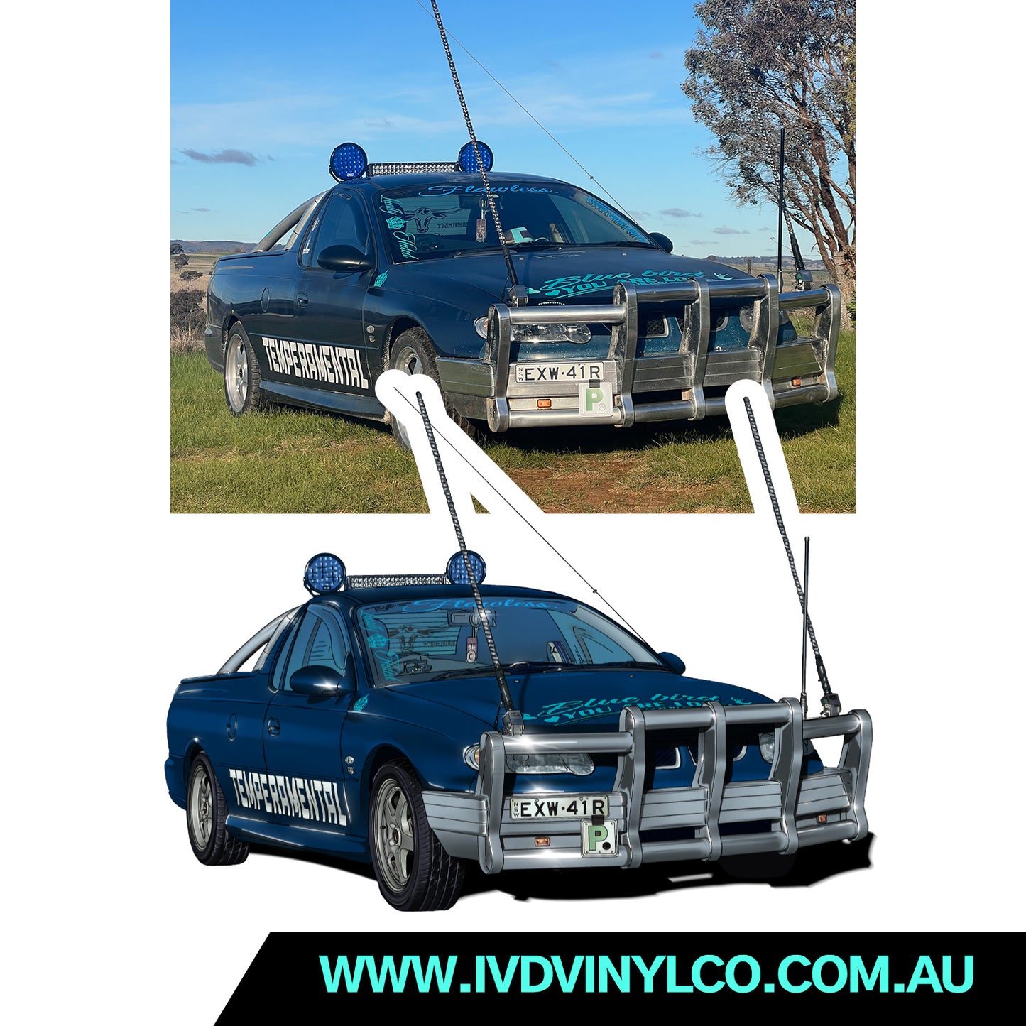Custom Car Drawing and Stickers