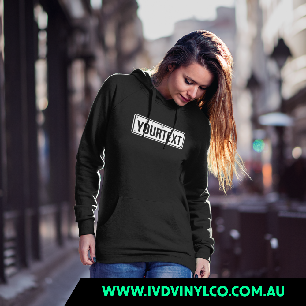 Custom Licence Plate Black Hoodie