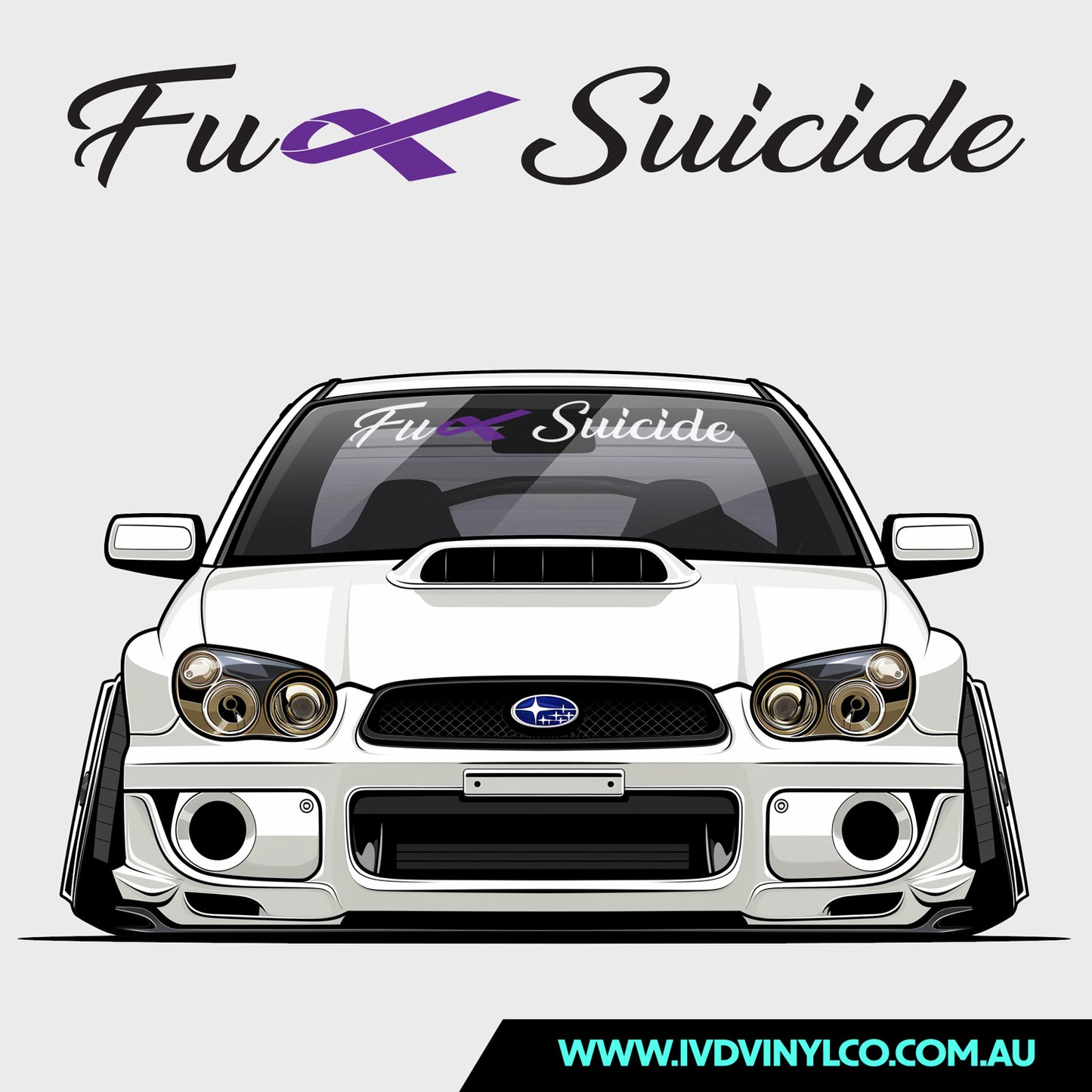 Fuck Suicide Cursive - Window Banner