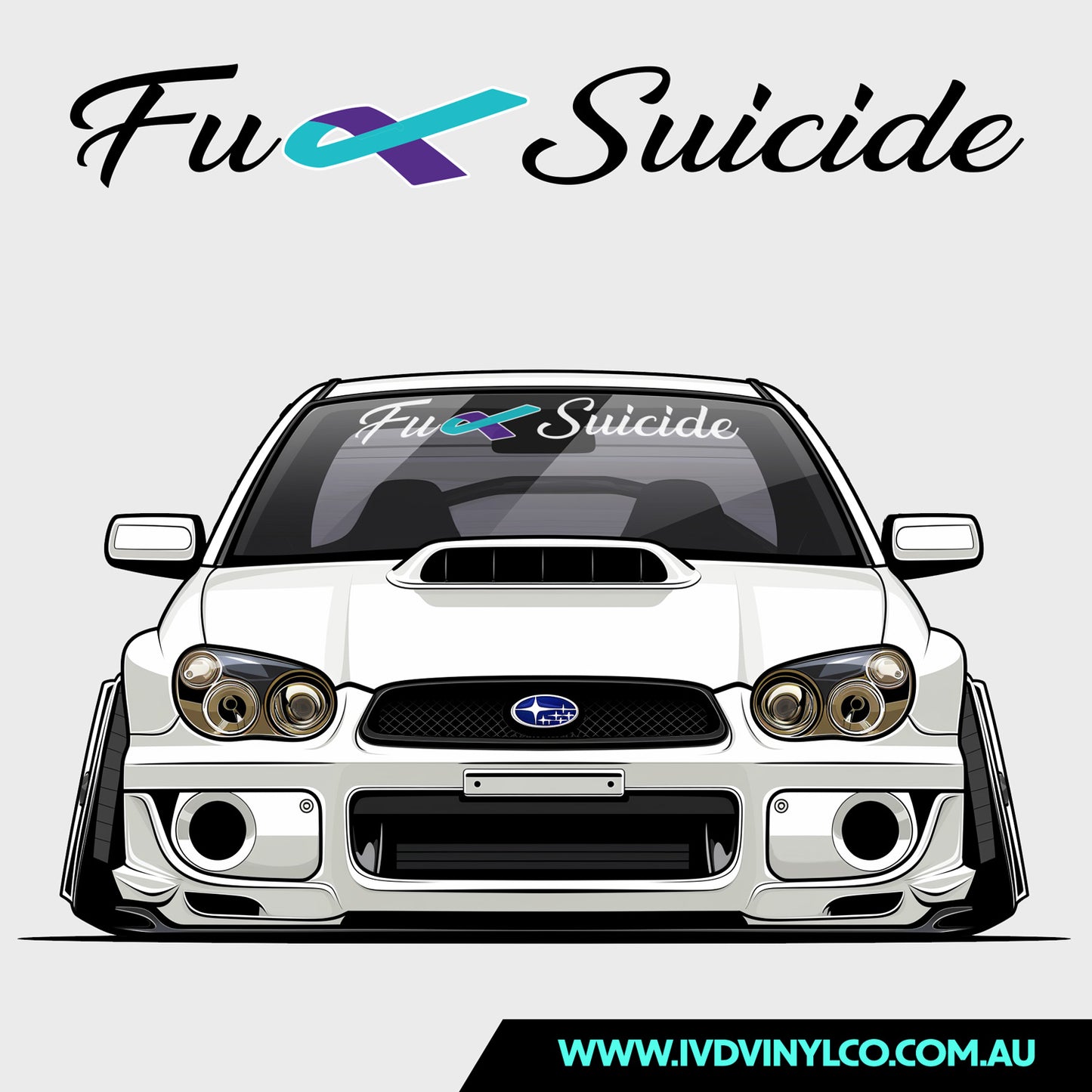 Fuck Suicide Cursive - Window Banner