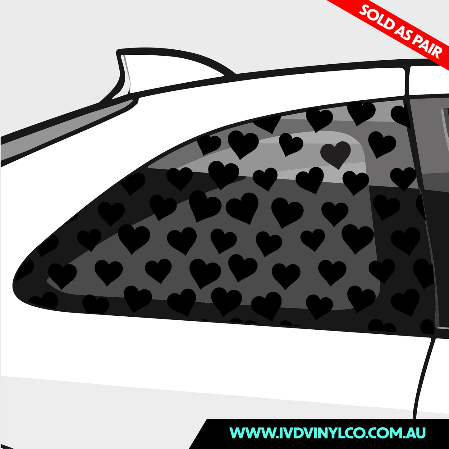 Hearts Pattern Quarter Window