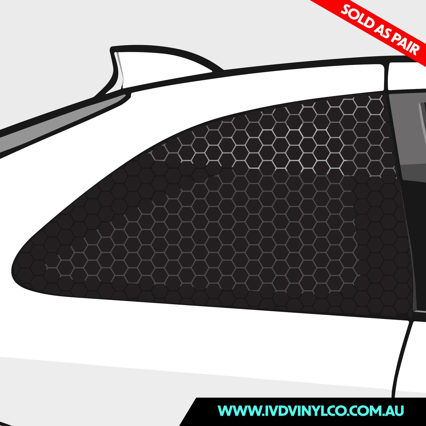 Hexagon Solid Pattern Quarter Window Stickers