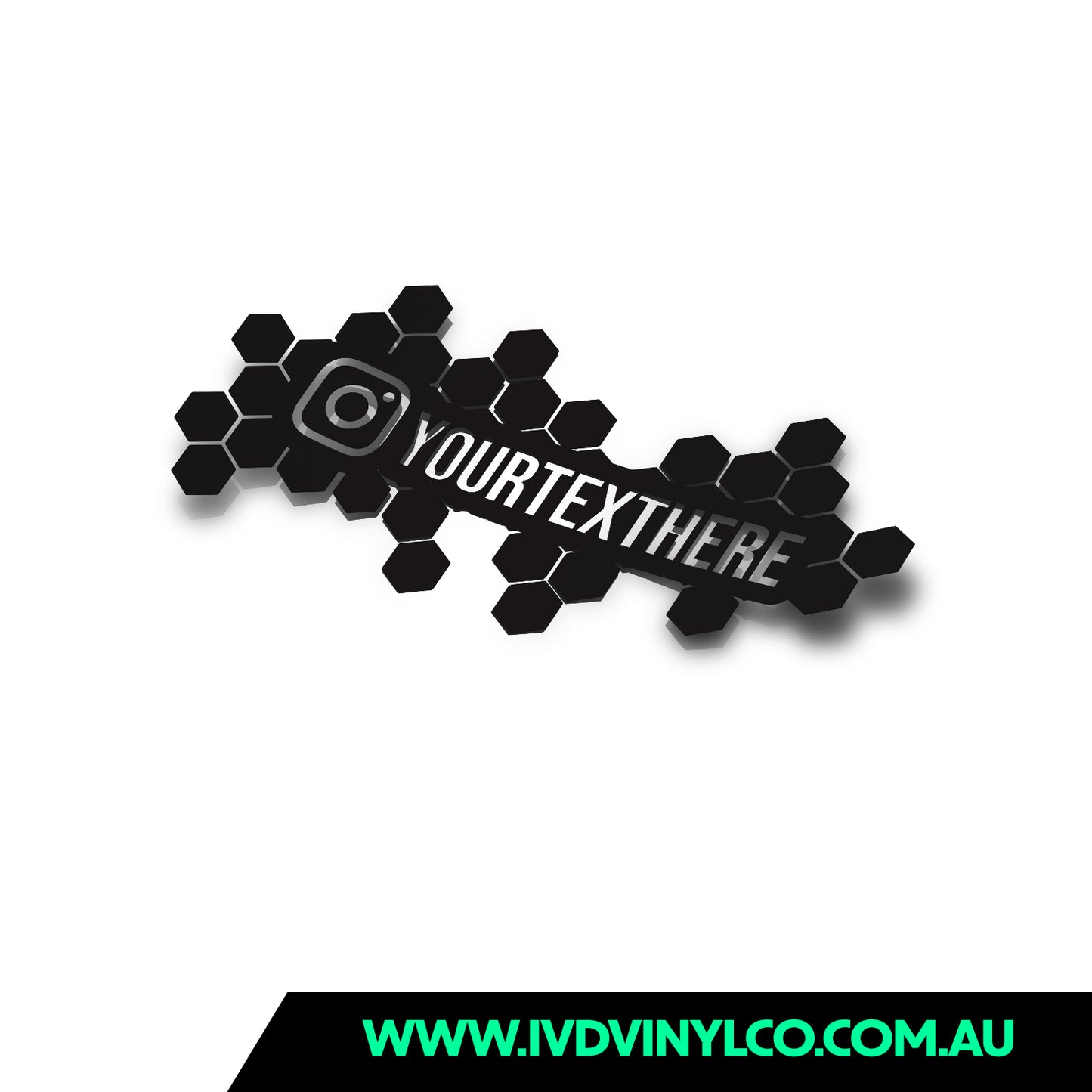 Custom Instagram Name Hexagon Pattern Sticker