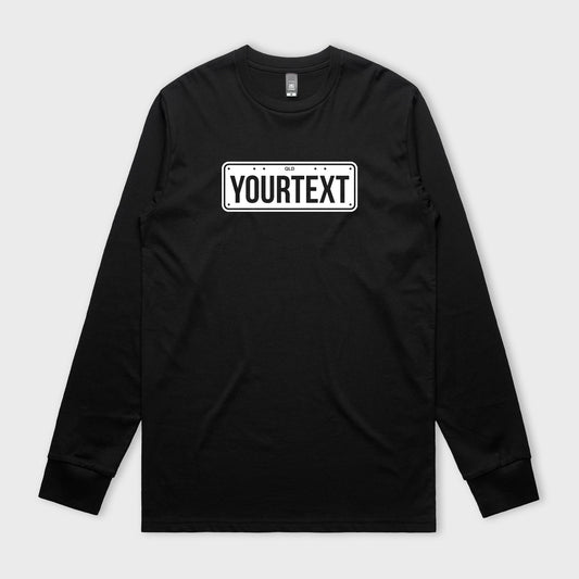 Custom Licence Plate Long Sleeve T-Shirt