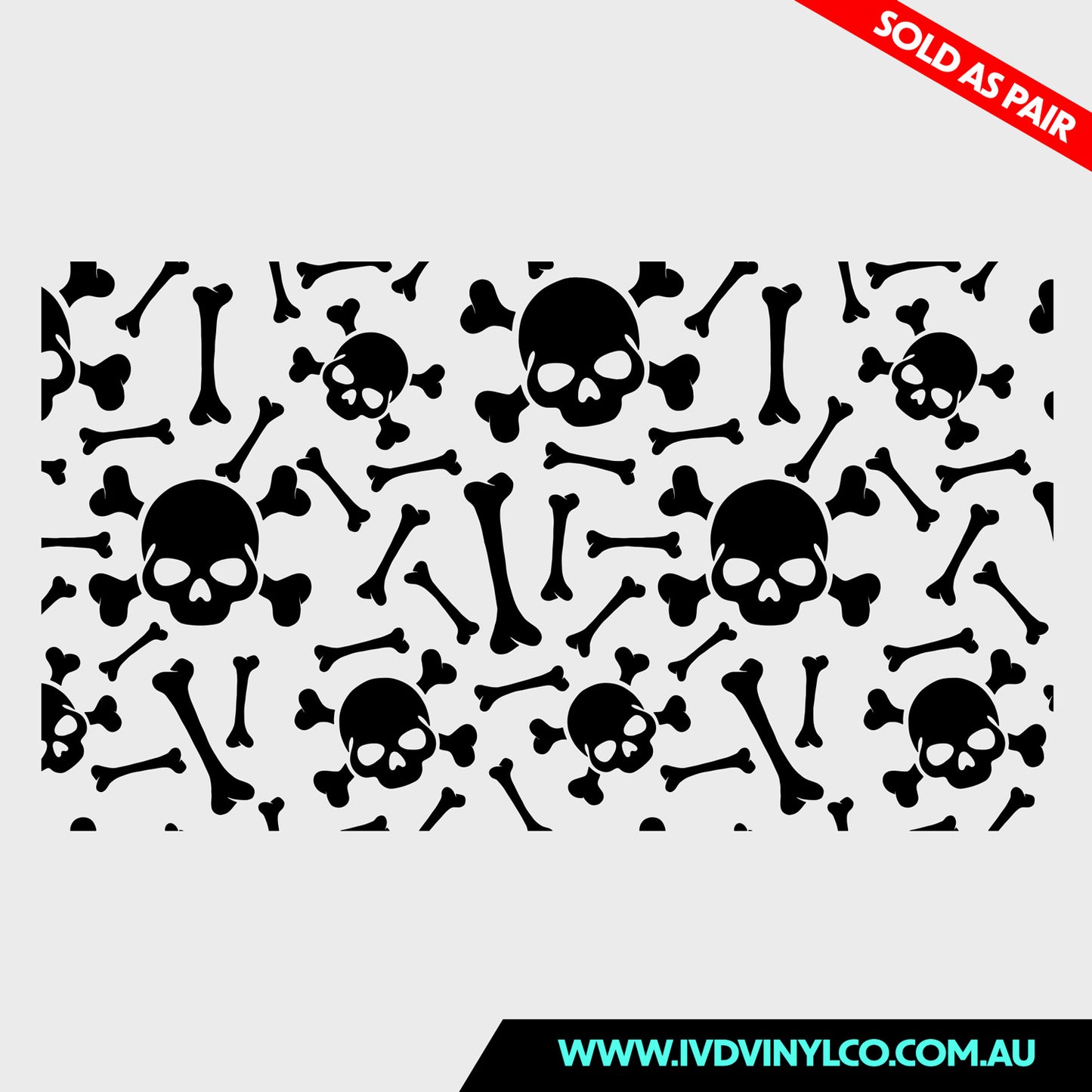 Skulls And Bones Pattern Quarter Window