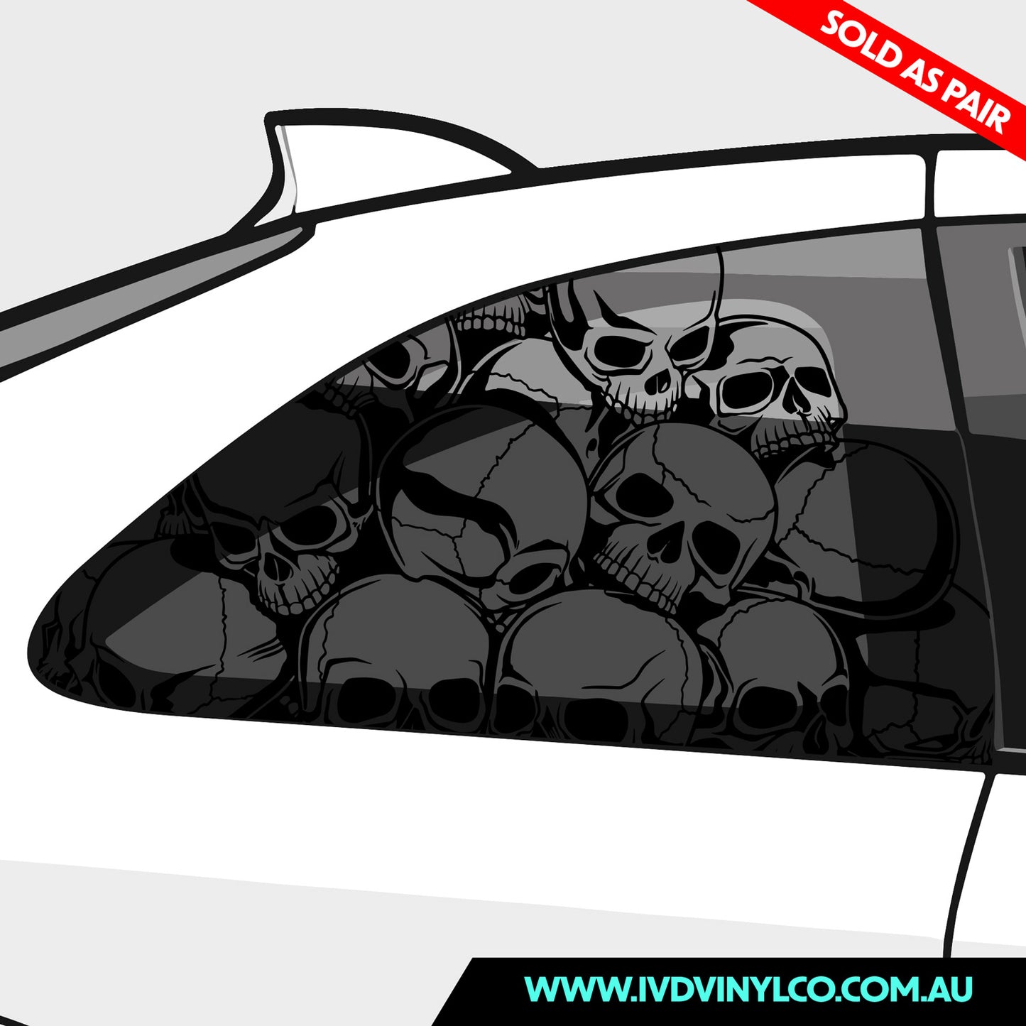 Skulls Pattern Quarter Window