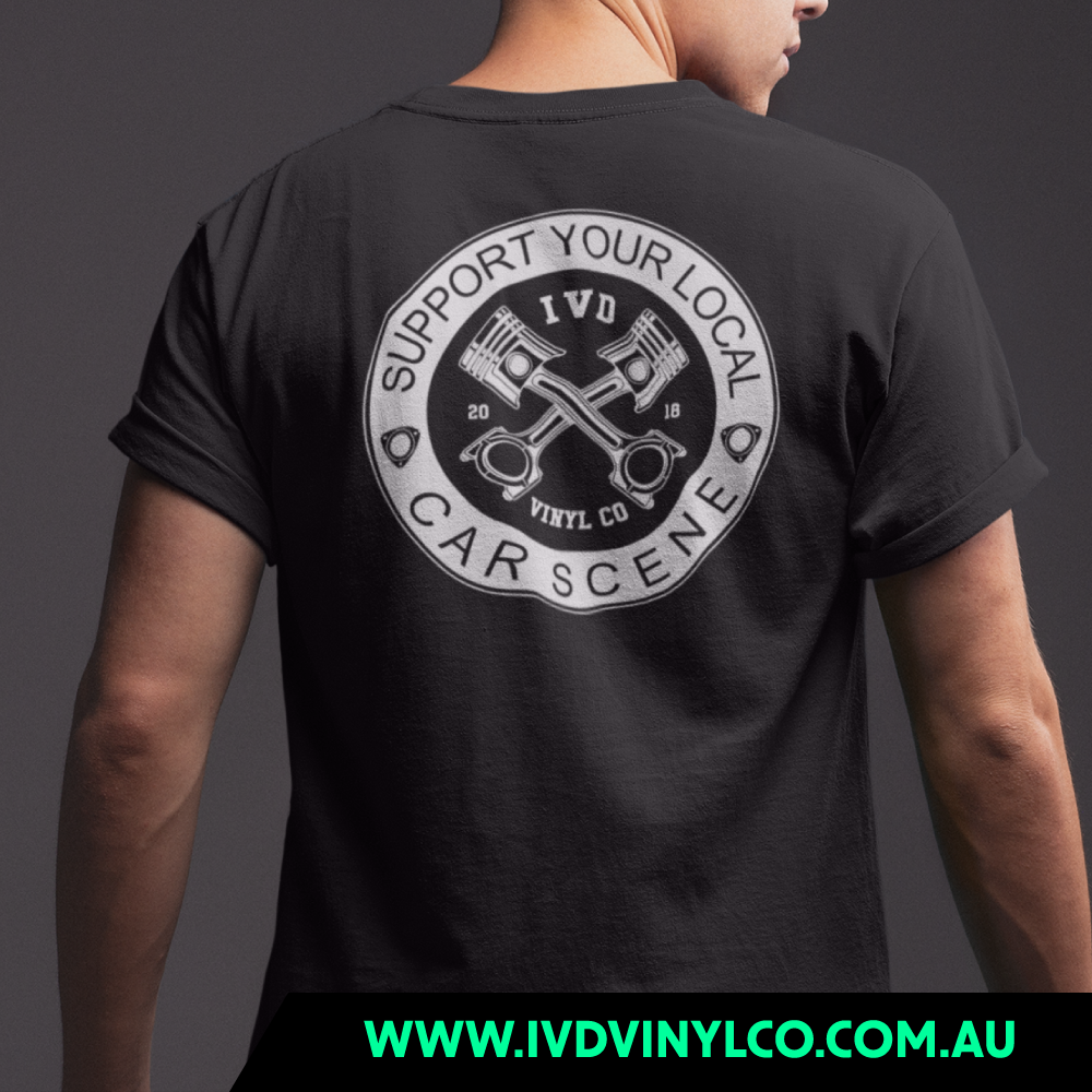 Support Your Local Car Scene Black T-Shirt – IVD Vinyl Co