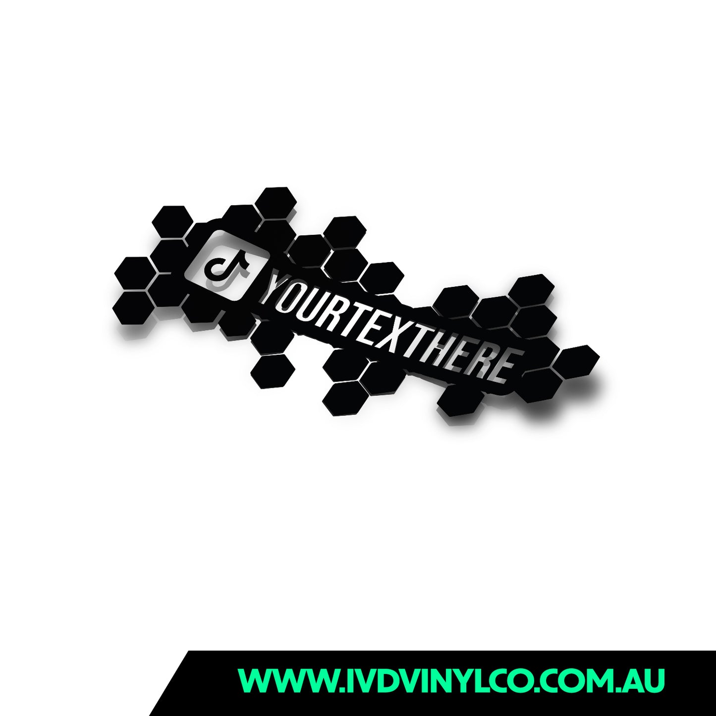 Custom Tiktok Name Hexagon Pattern Sticker