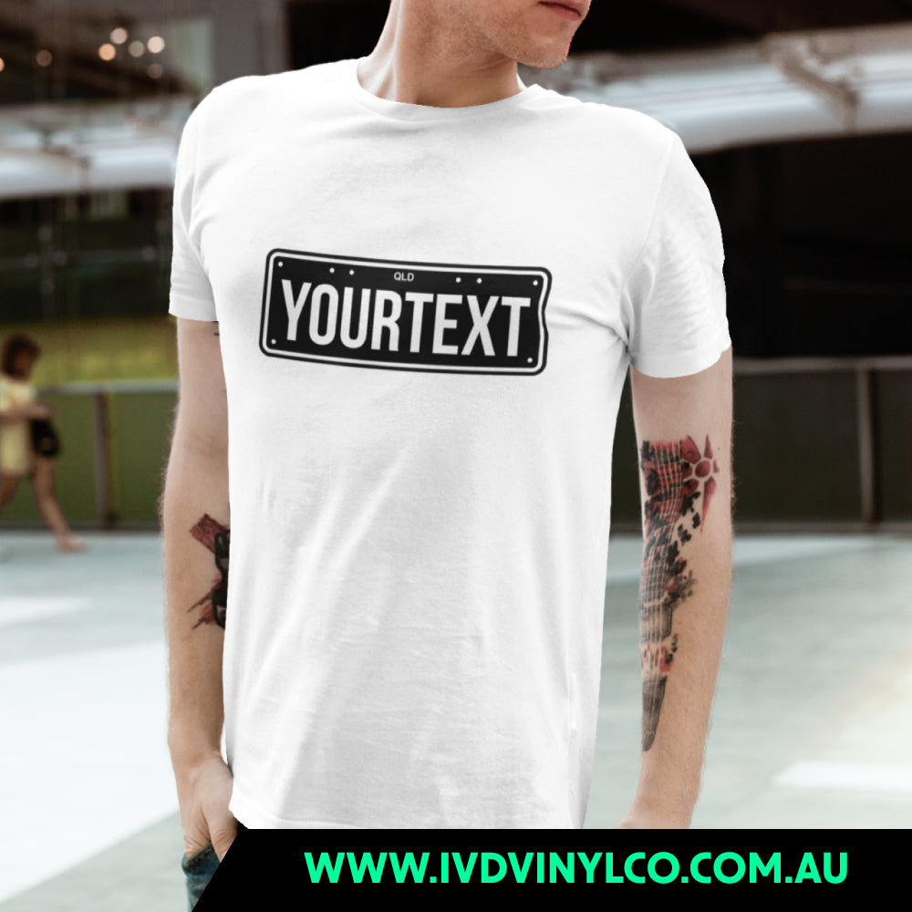 Custom Licence Plate White T-Shirt