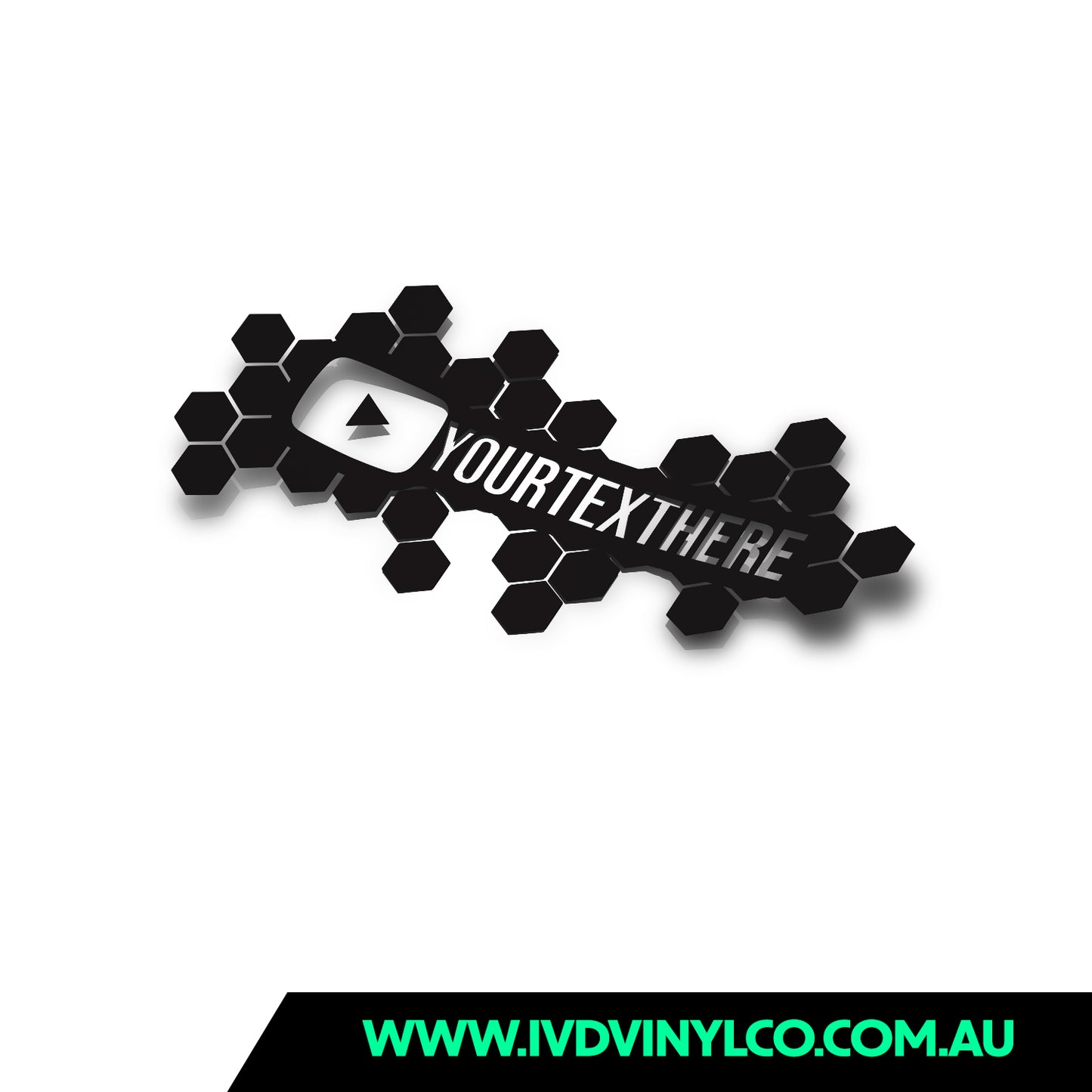 Custom Youtube Name Hexagon Pattern Sticker