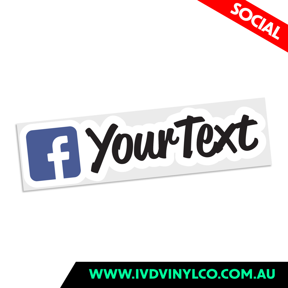 Custom Facebook Printed Sticker - Pack x10/30/50/100
