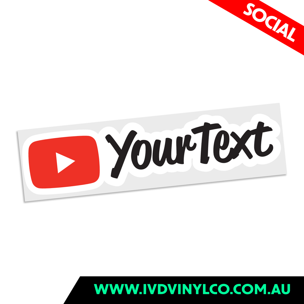 Custom Youtube Printed Sticker - Pack x10/30/50/100