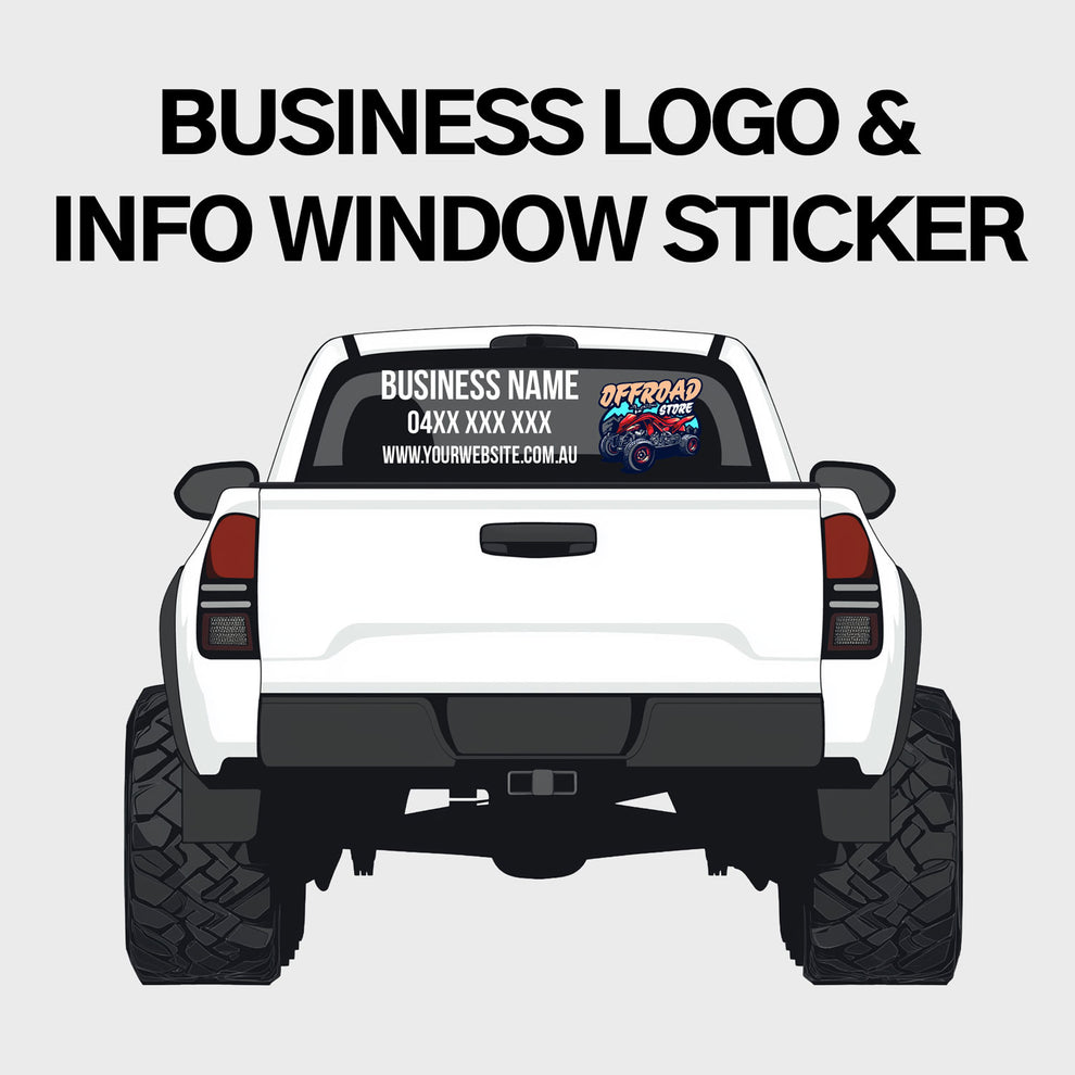 Custom Business Logo & Info Window Sticker – IVD Vinyl Co