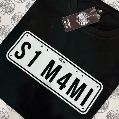 Custom Licence Plate Black T-Shirt