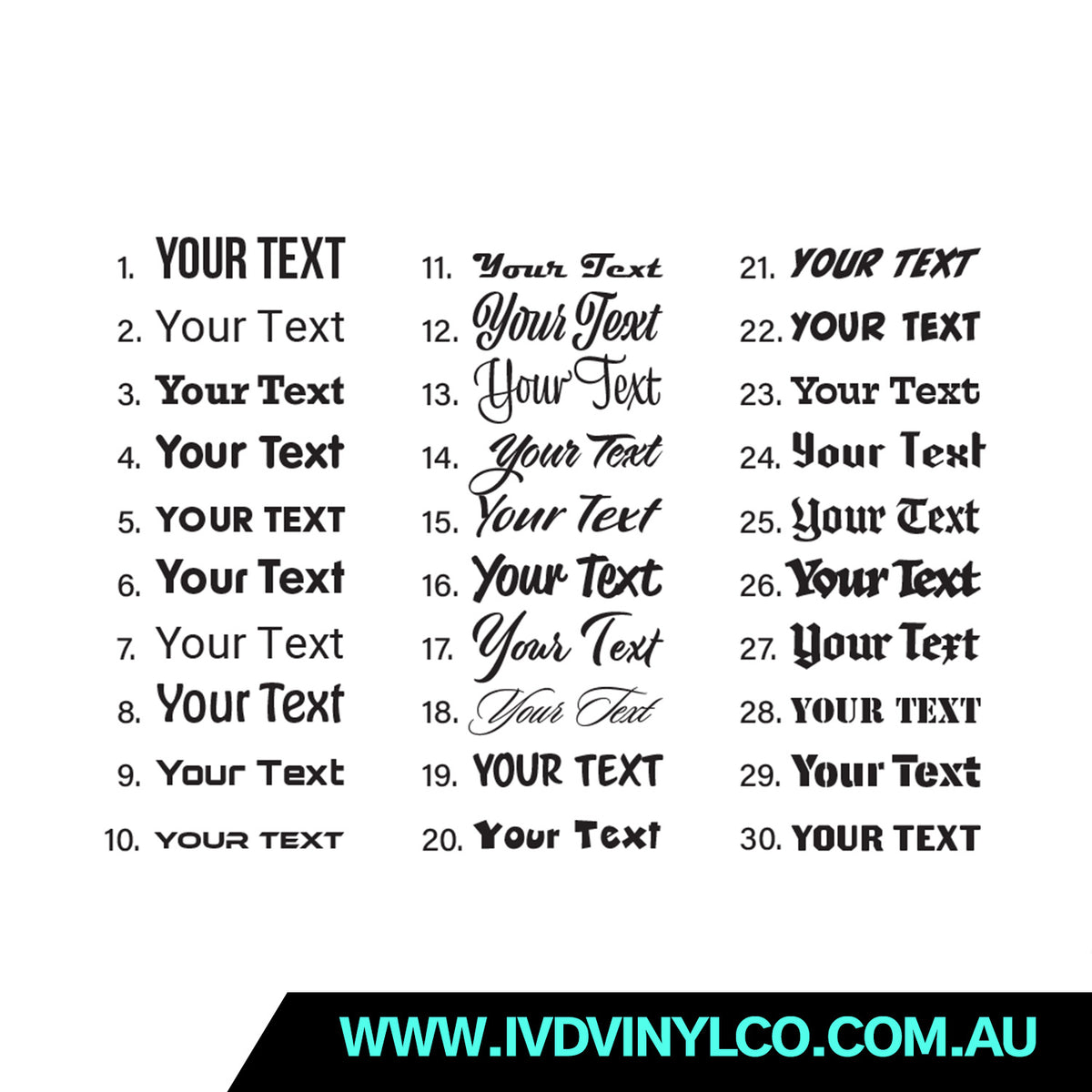 Text Banner Sticker Custom Text Banner (90cm) – IVD Vinyl Co