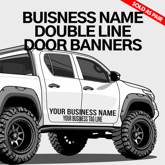 Custom Business Name Door Banners - Double Line (Pair)