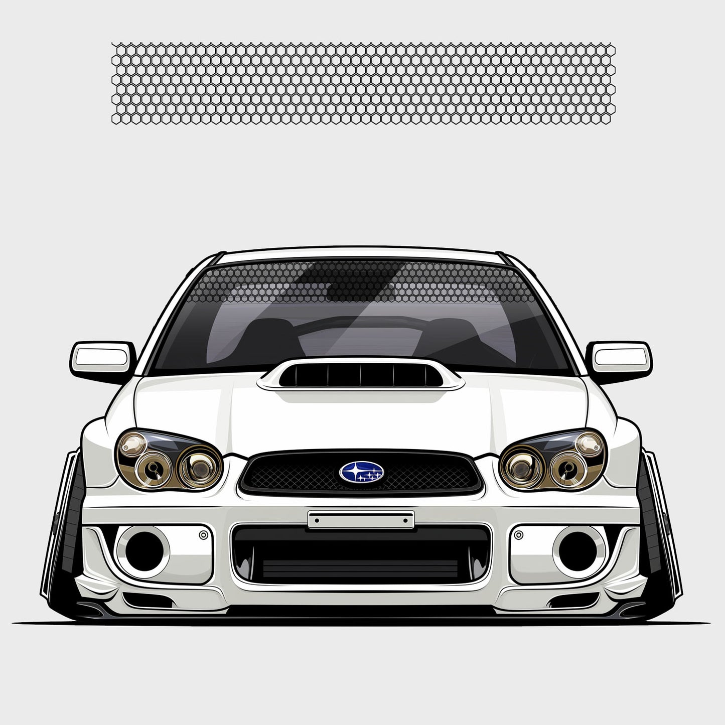 Hexagon Hollow Pattern - Reverse Cut Window Banner