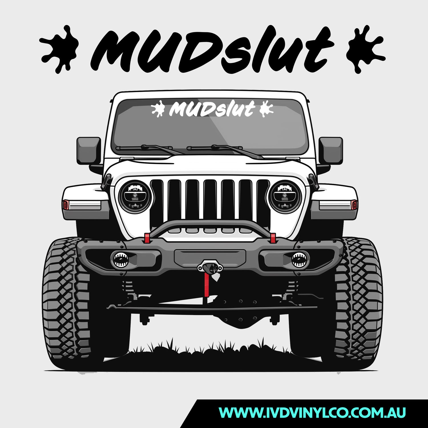 Decals Mudding Mud Tire Track Blackout Hood Vinyl Decal Graphic | Jeep