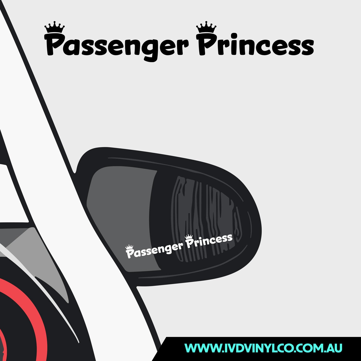 Passenger Princess Lettering Passenger Princess Sticker – IVD Vinyl Co