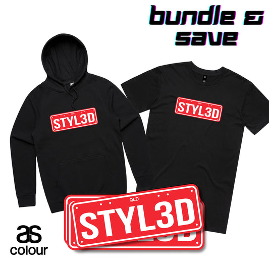 Custom Licence Plate Apparel & Stickers - BUNDLE