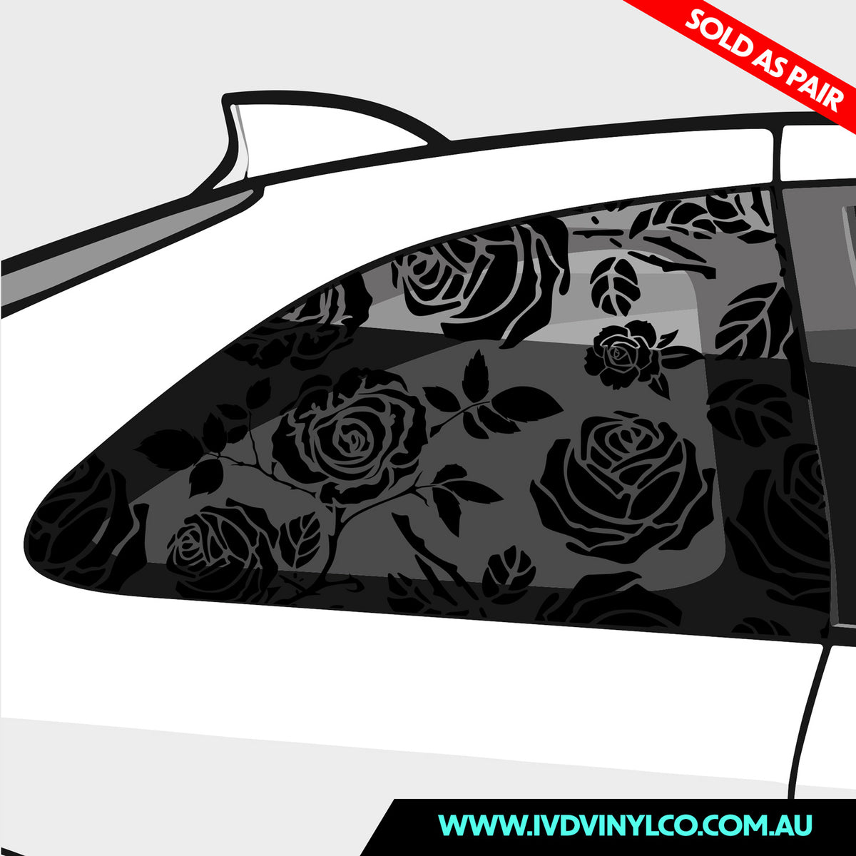 Pattern For Car Windows Roses Pattern Quarter Window – IVD Vinyl Co
