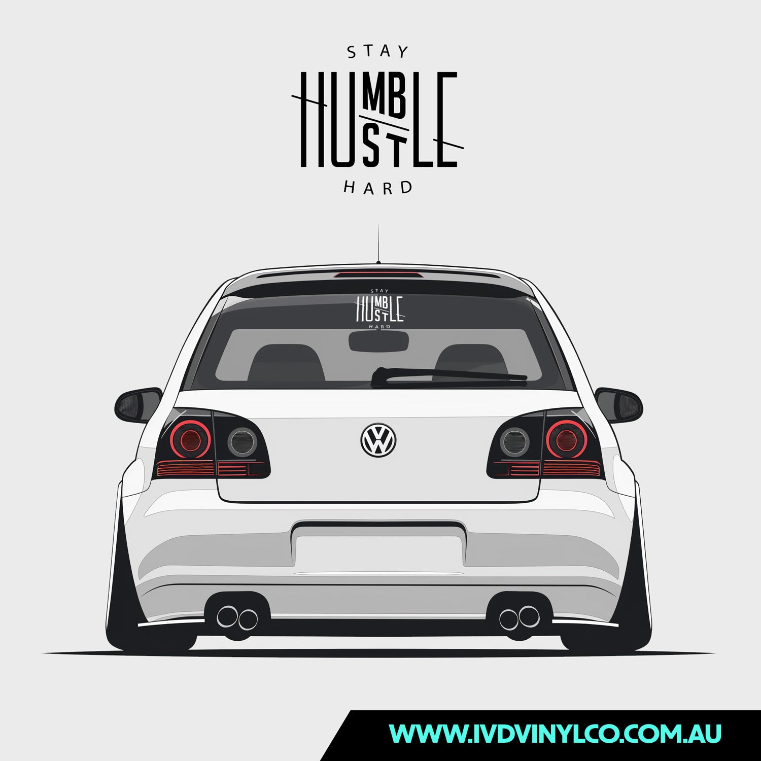 "Work Hard Stay Humble" Combo Decal Sticker – JDM Inspired – White Matte Vinyl – 7 Inches