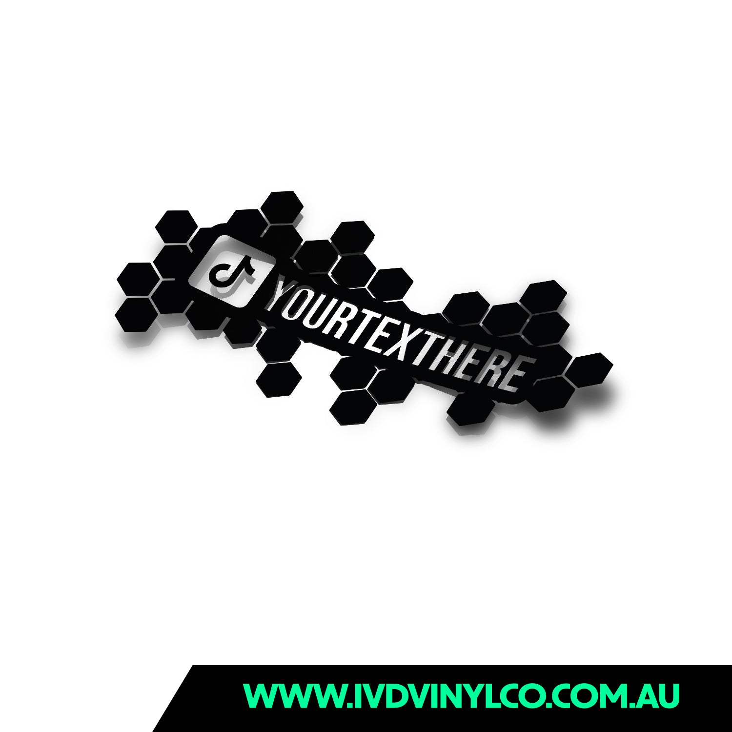 Custom Tiktok Name Hexagon Pattern Sticker IVD Vinyl Co custom-tiktok-name-hexagon-pattern-sticker-ivd-vinyl-co