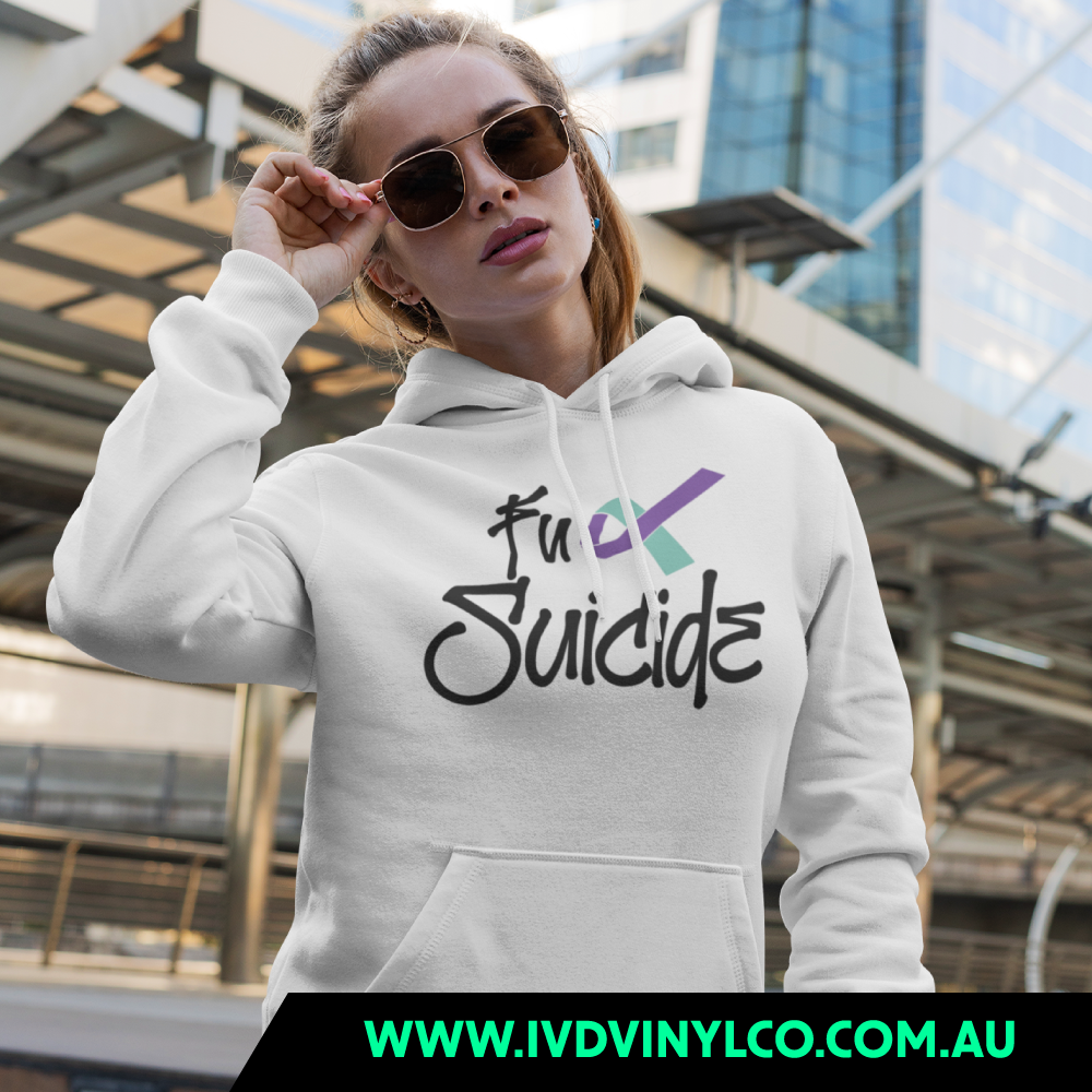 Fuck Suicide White Hoodie