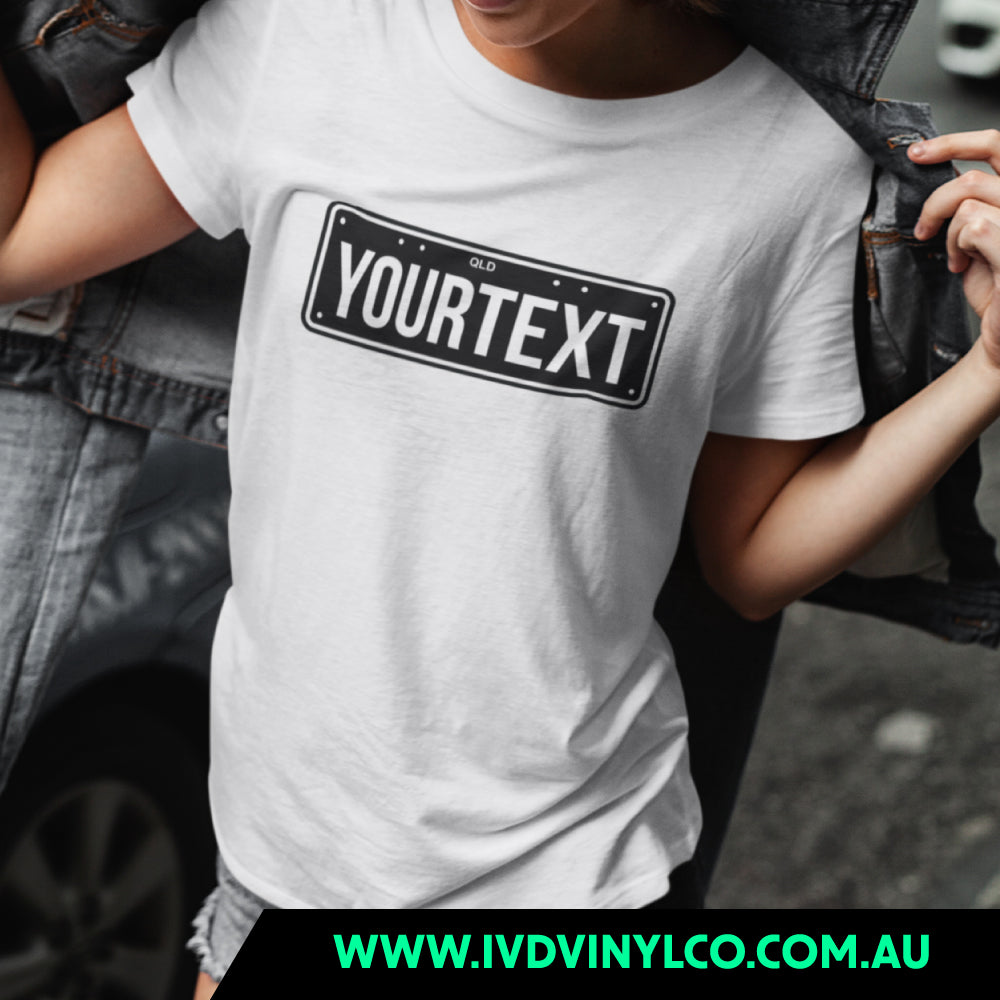 Custom Licence Plate White T-Shirt