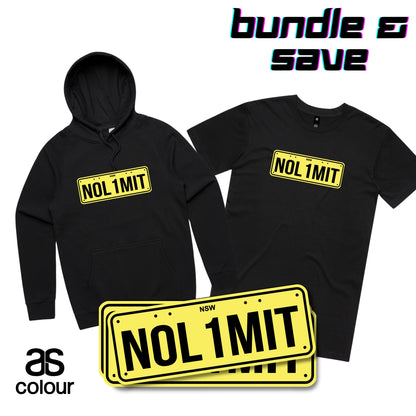 Custom Licence Plate Apparel & Stickers - BUNDLE