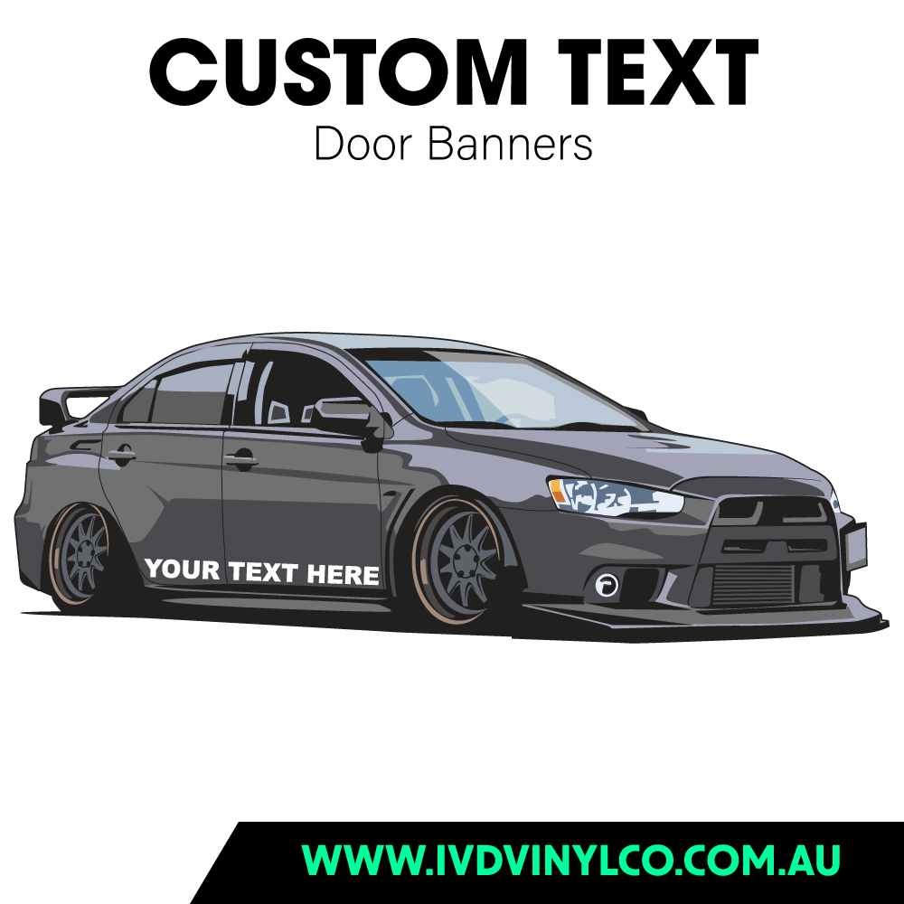 Custom Text Door Banners Pair