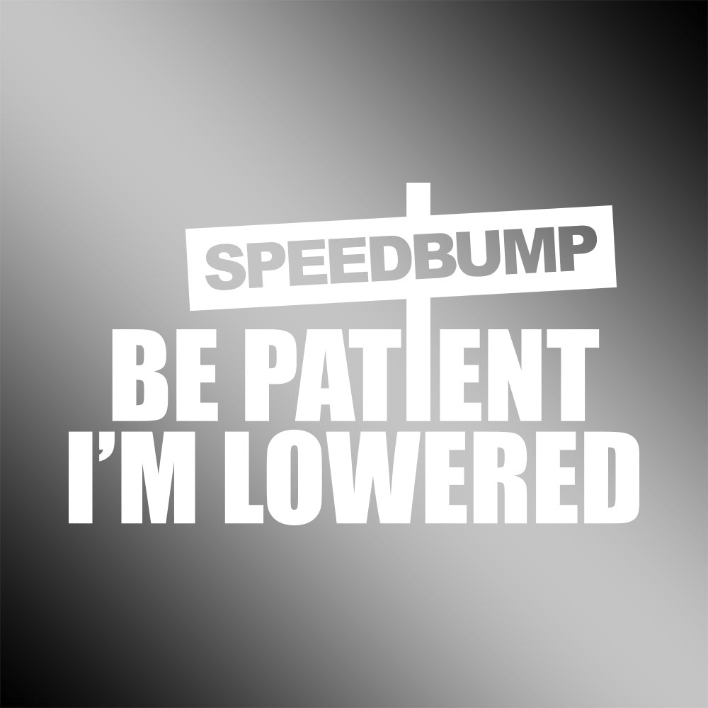 Be Patient I’m Lowered Speedbump
