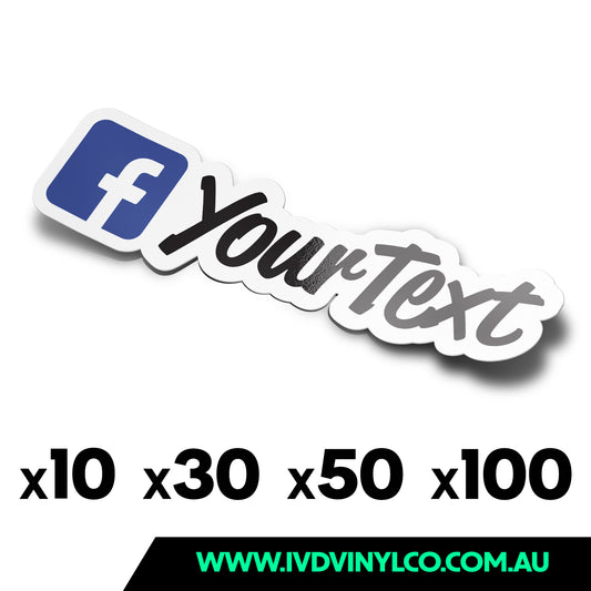 Custom Facebook Printed Sticker - Pack x10/30/50/100